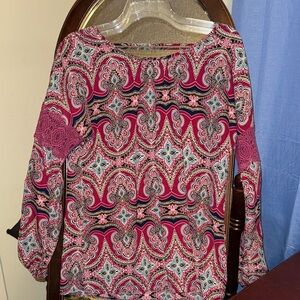 Pink Owl Pink and Black Paisley Blouse